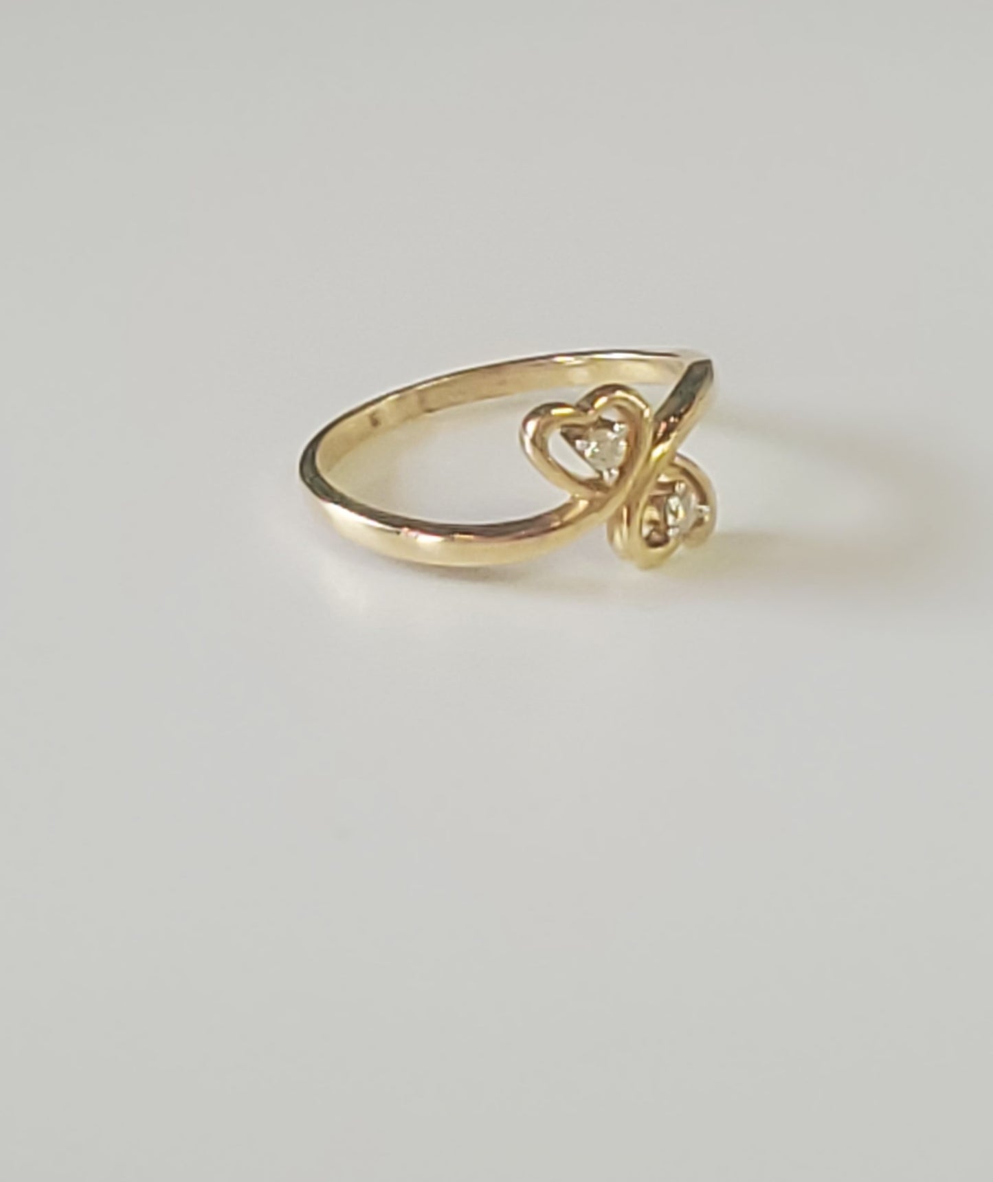 10K Yellow Gold Double Heart Ring