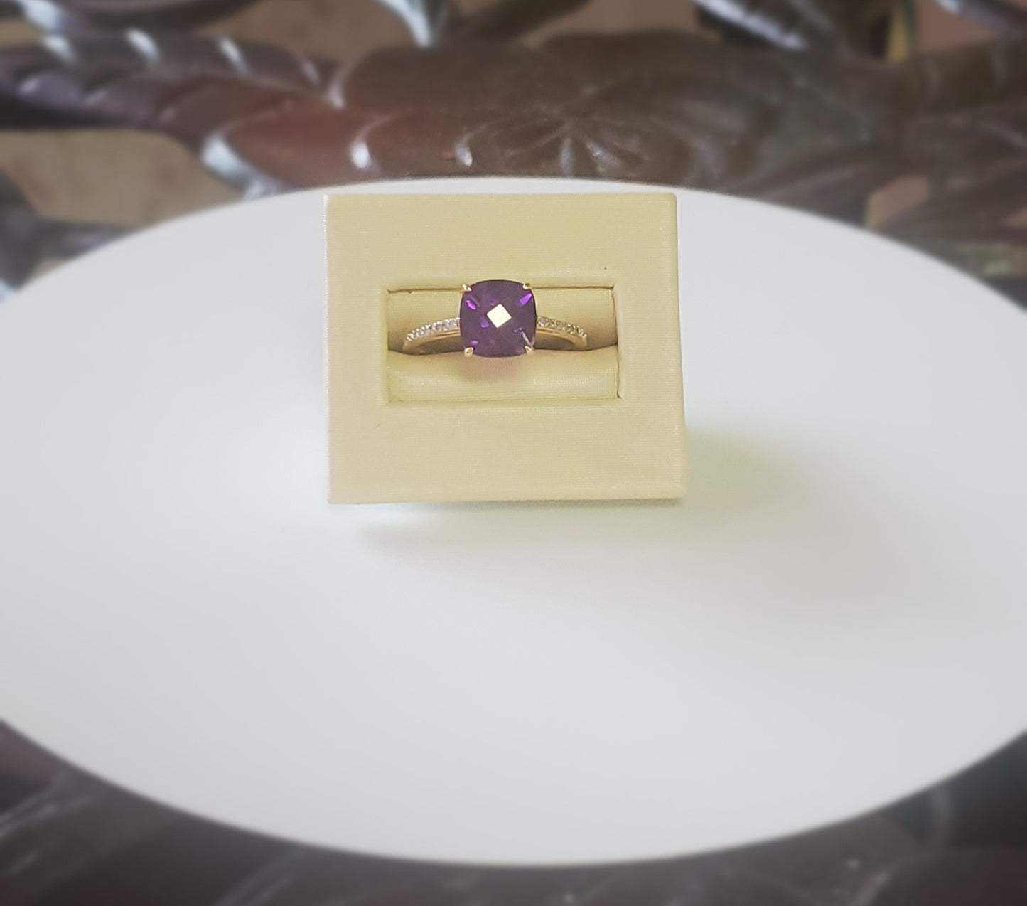 14K Gold Amethyst Stone Ring