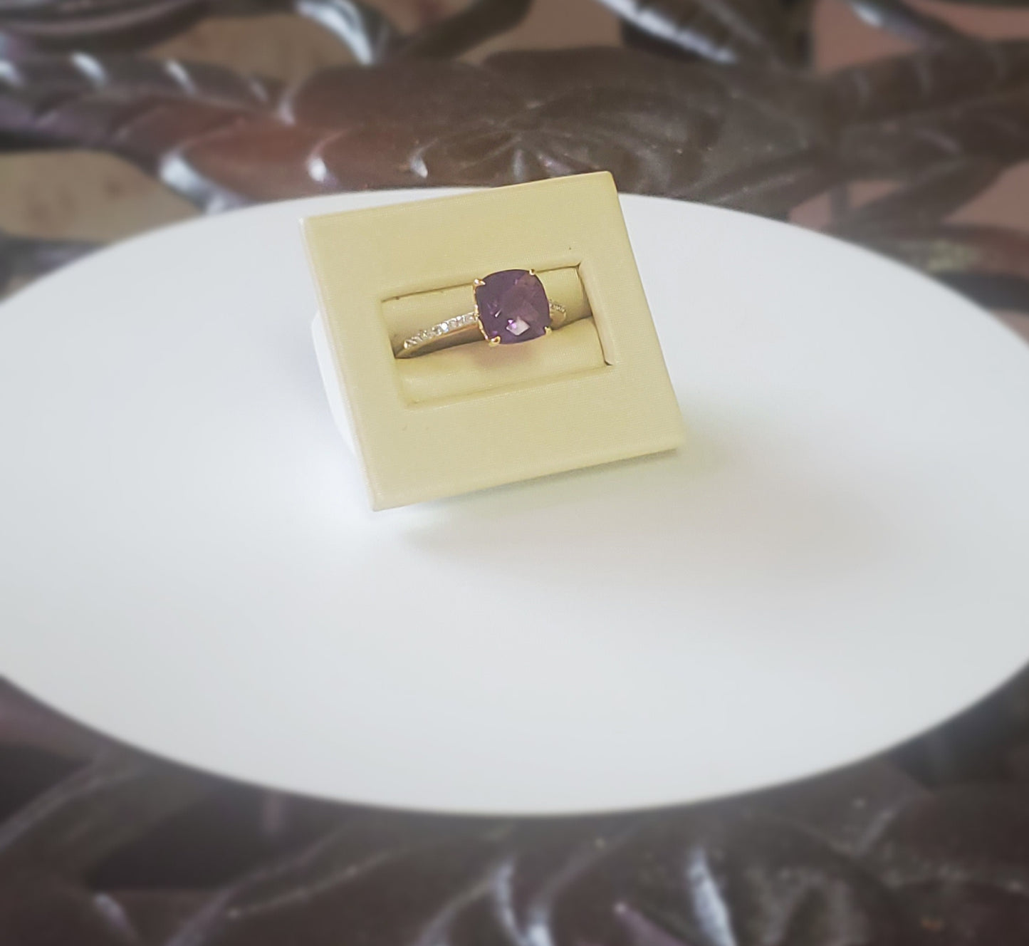 14K Gold Amethyst Stone Ring