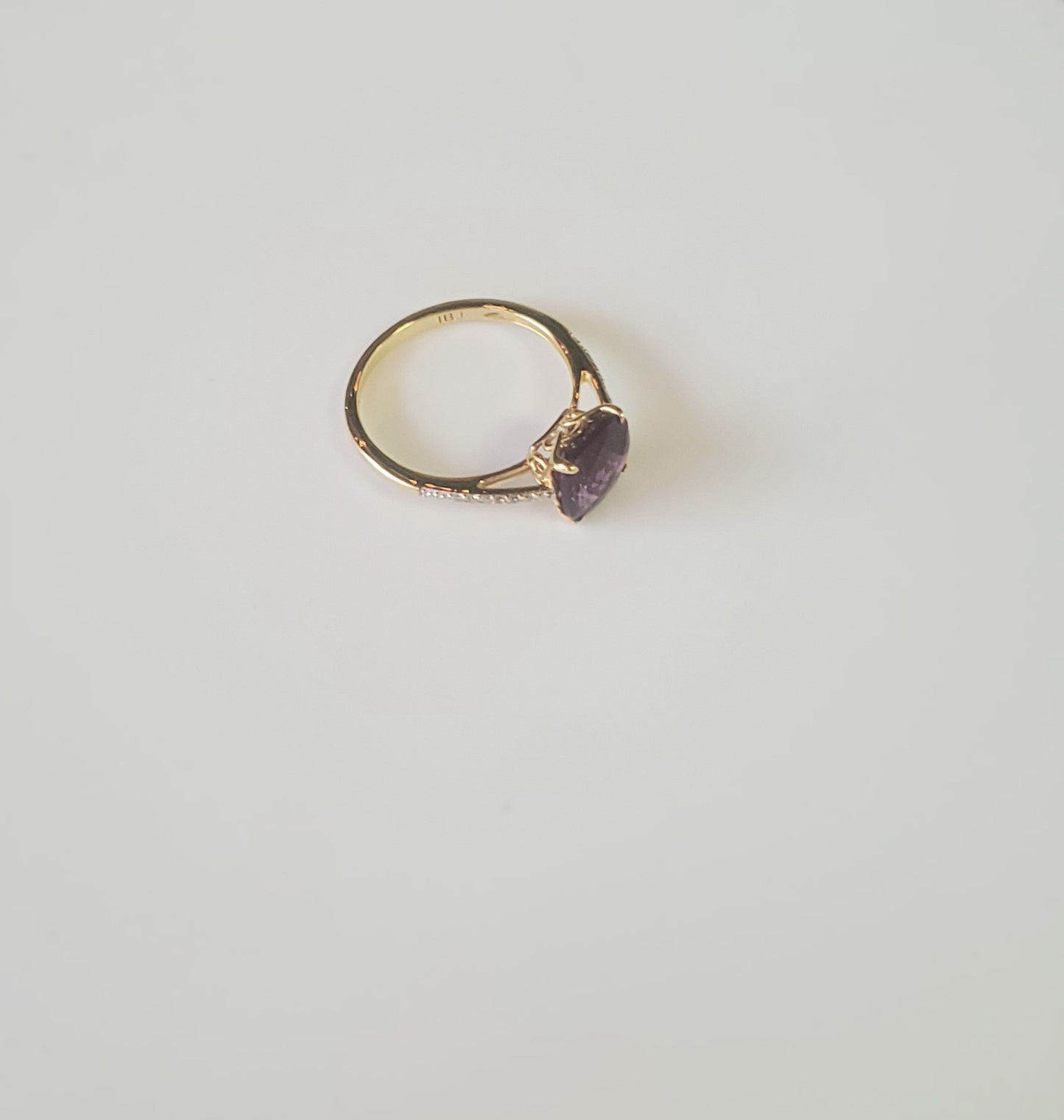 14K Gold Amethyst Stone Ring