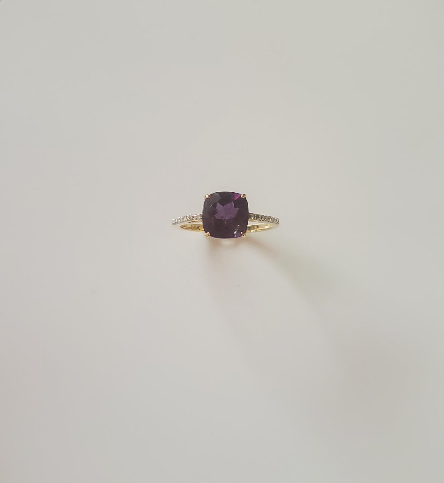 14K Gold Amethyst Stone Ring