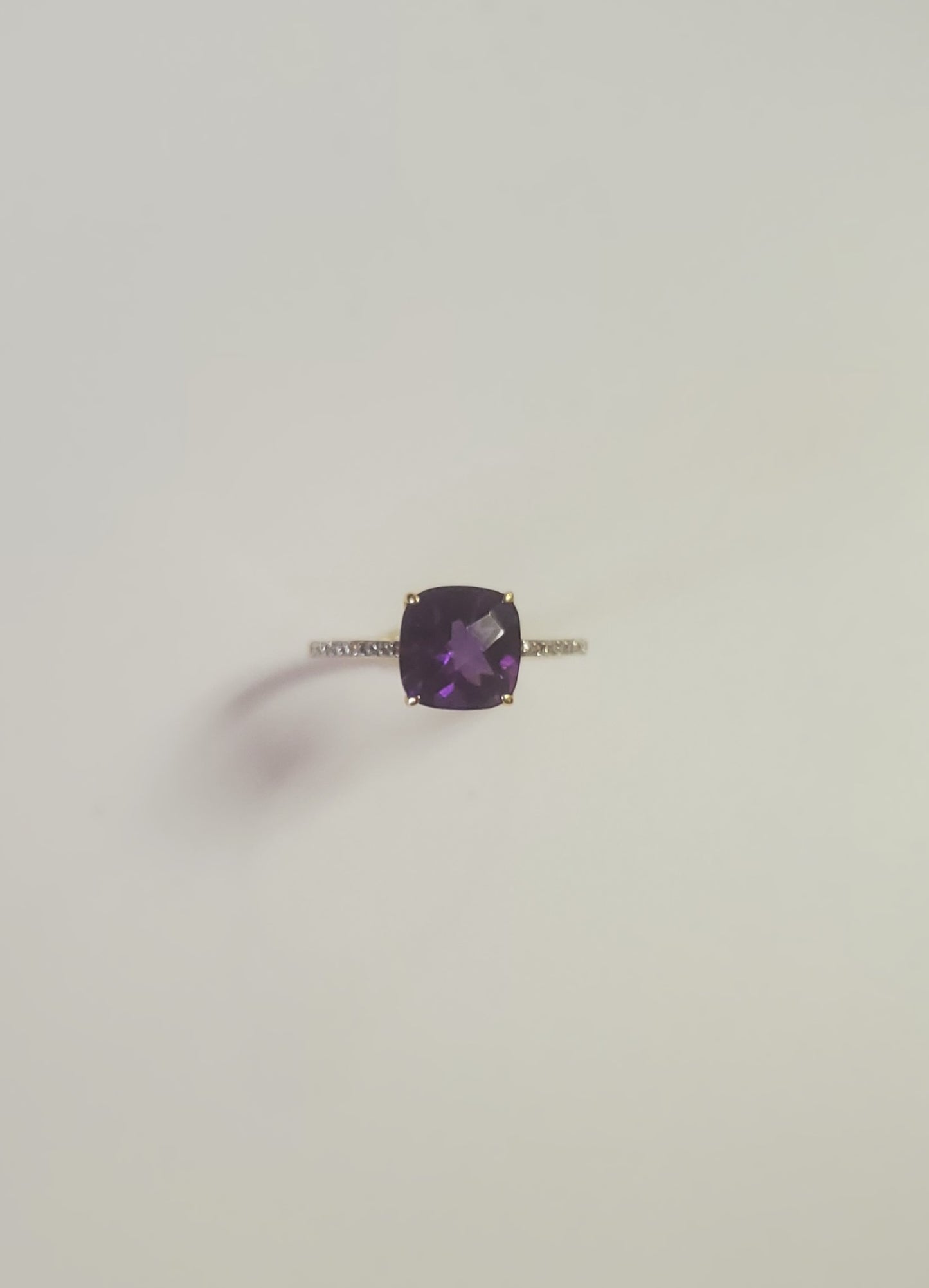 14K Gold Amethyst Stone Ring