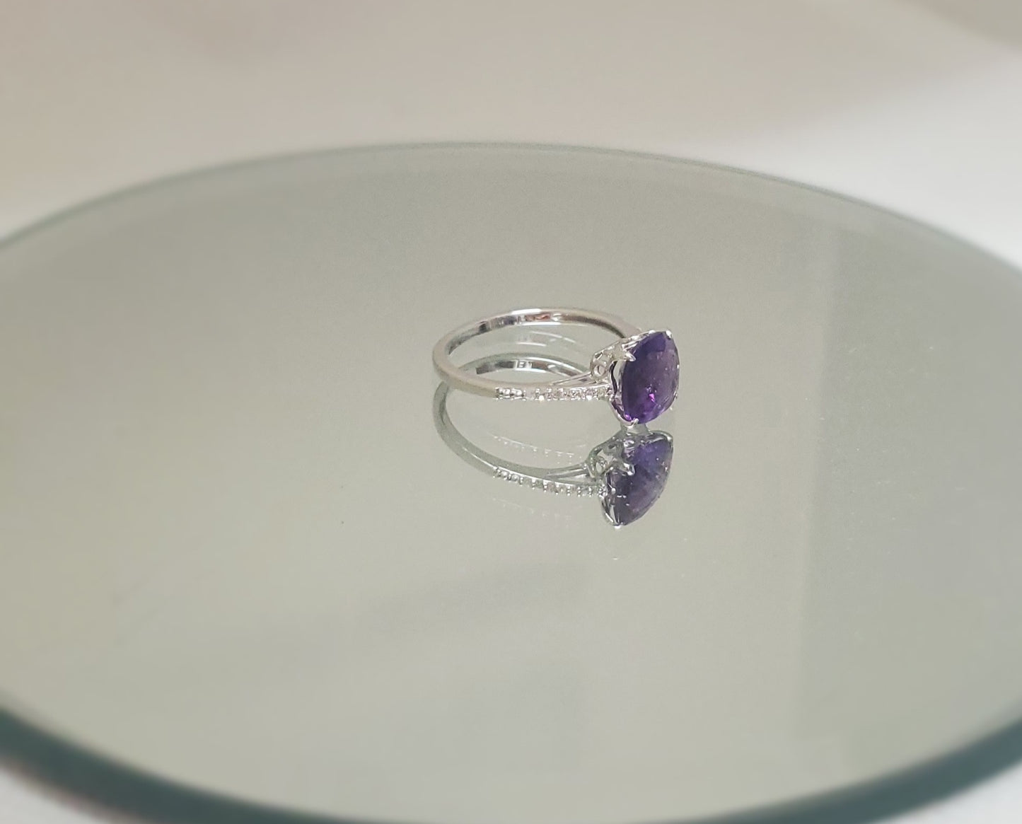 14K Gold Amethyst Stone Ring