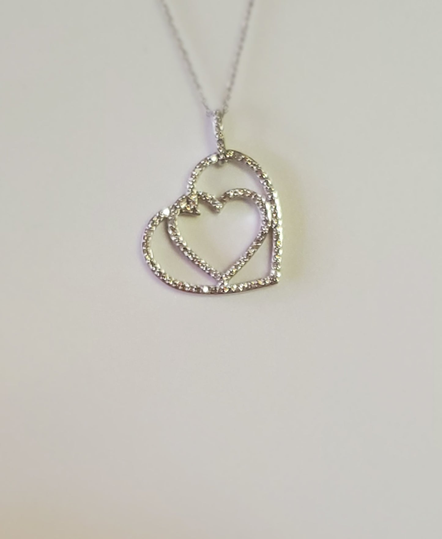 10K Diamond Hearts Intwined Necklace