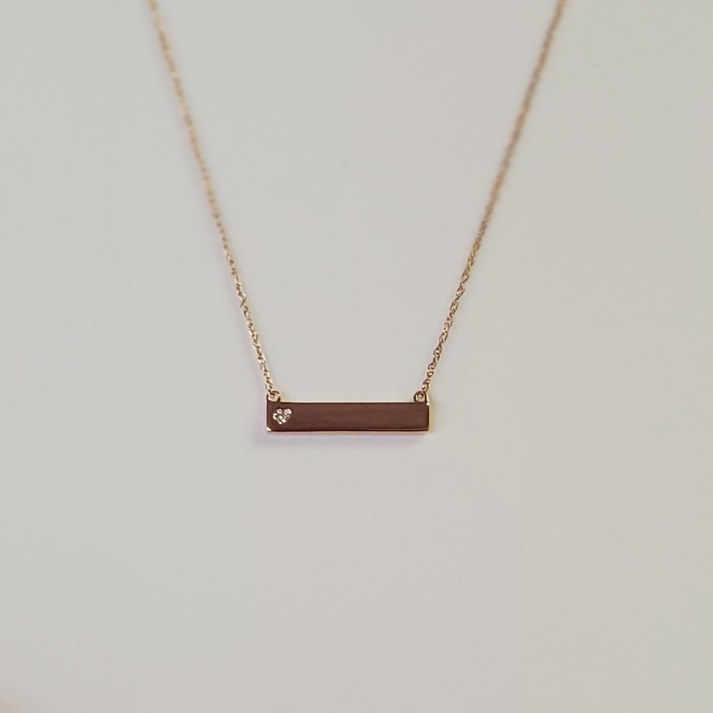 10K Rose Gold Diamond Bar Pendant