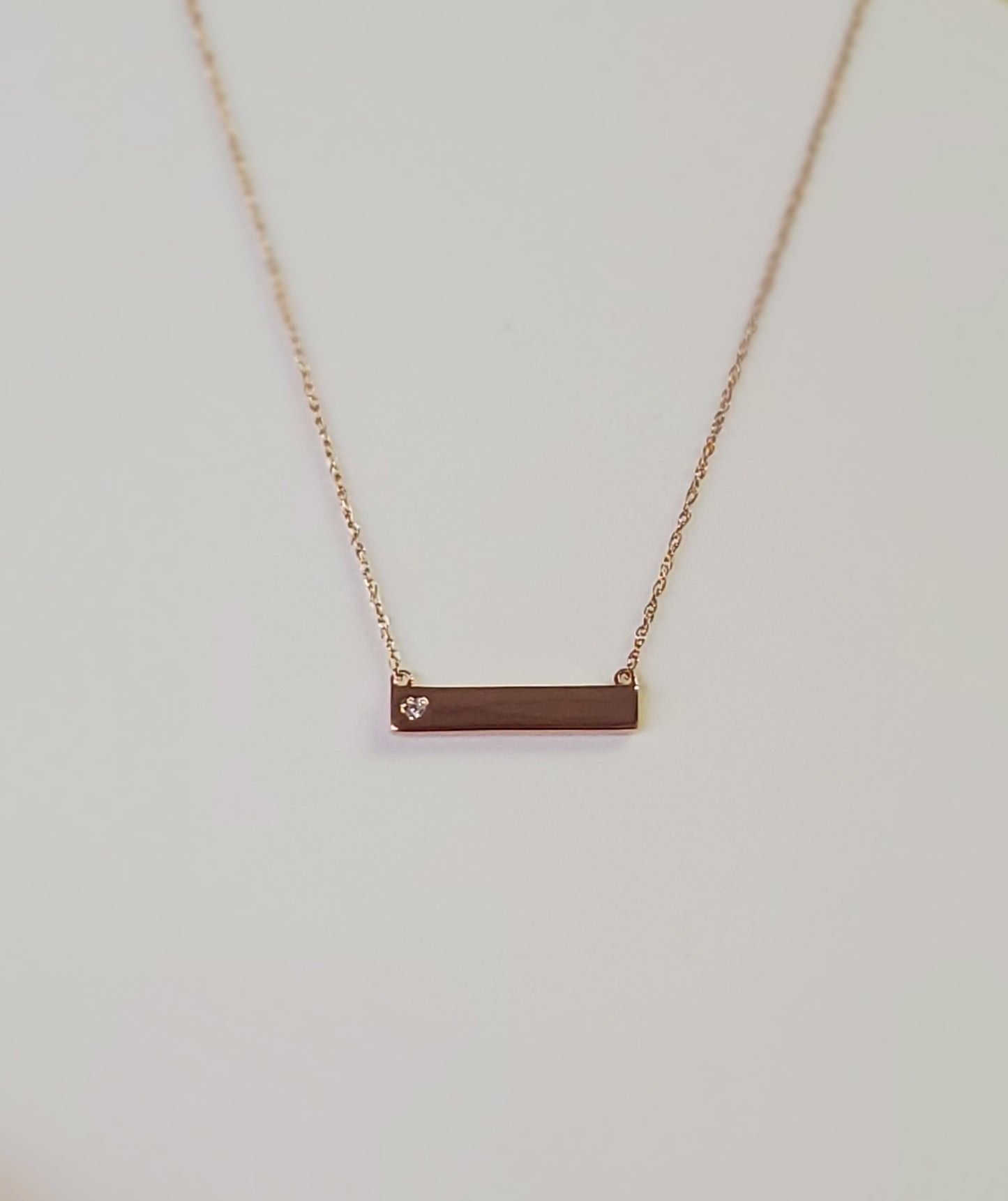 10K Rose Gold Diamond Bar Pendant