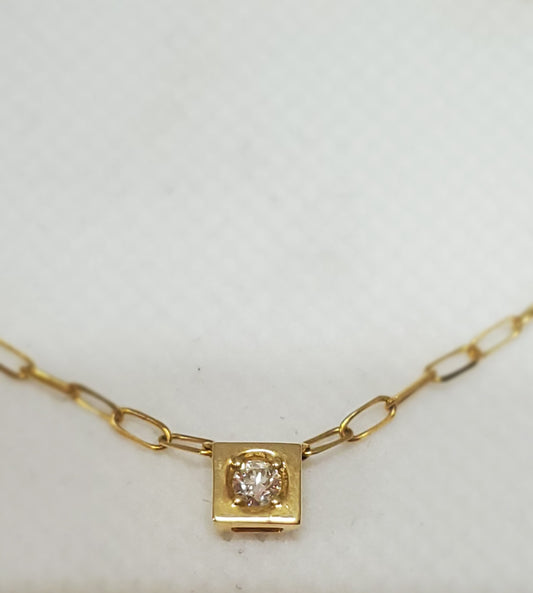 14K Gold .10 Carat Diamond Necklace