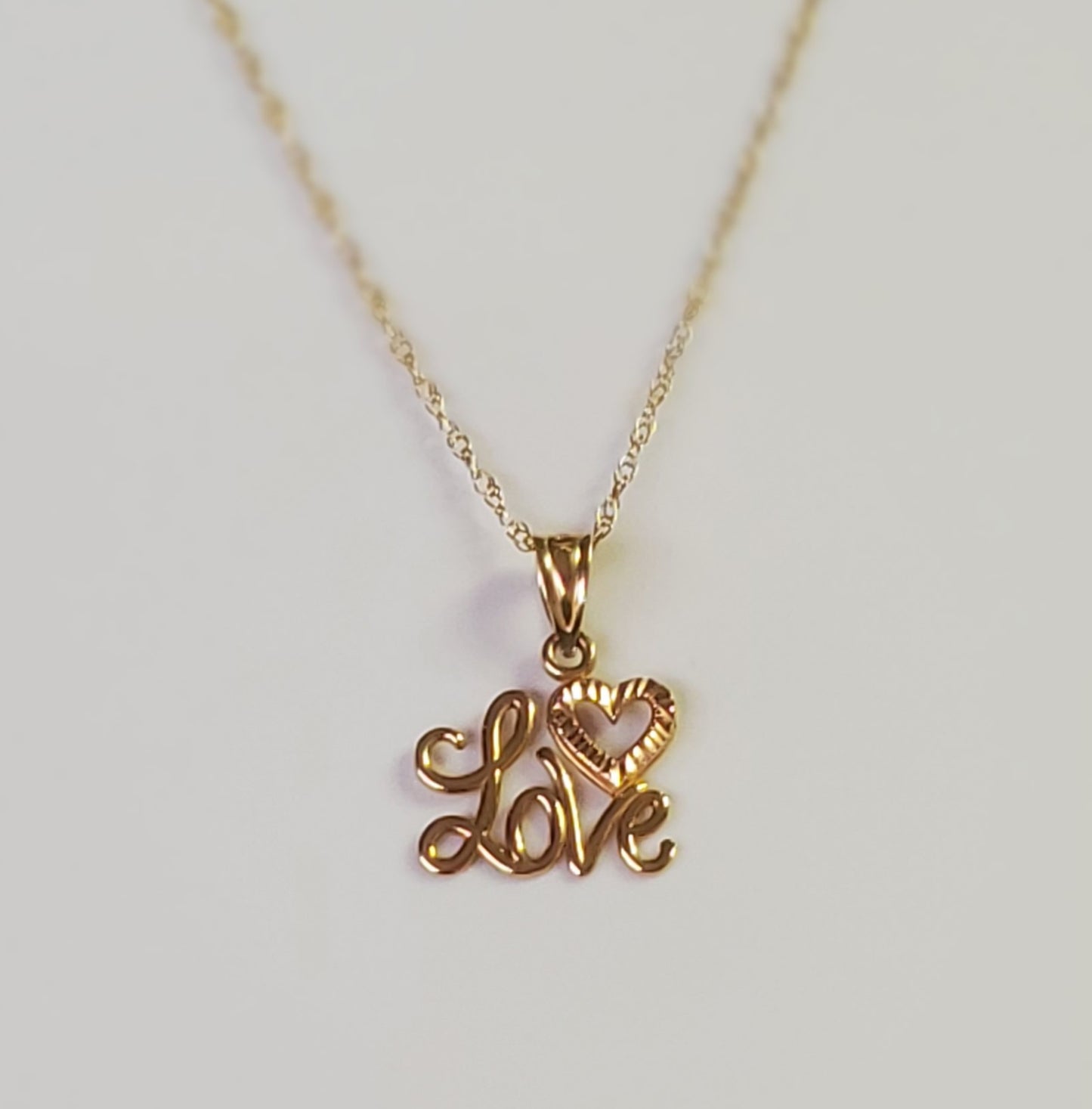 14K Gold Cursive Love Necklace