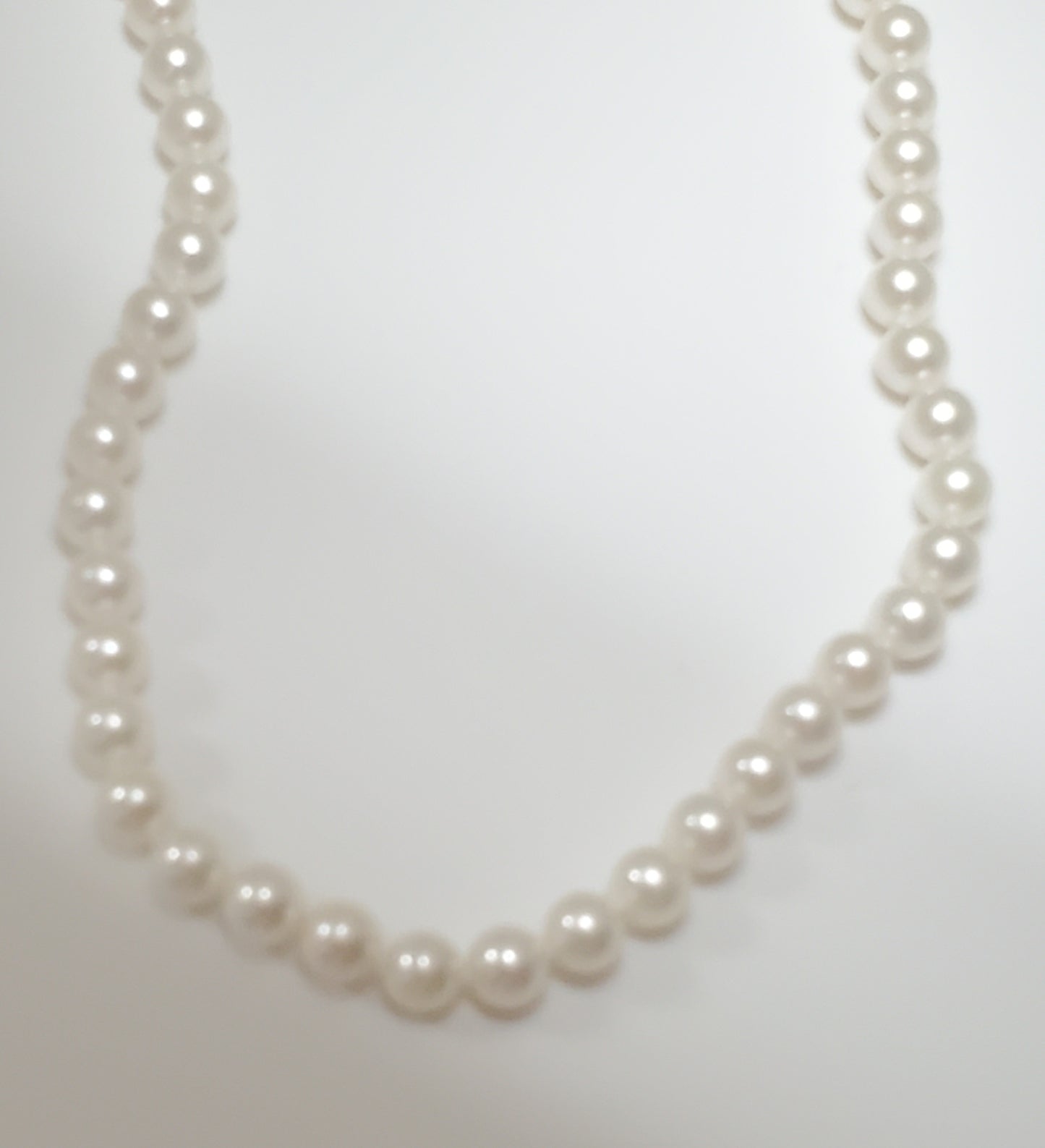 14K White Gold Clad Pearl Necklace