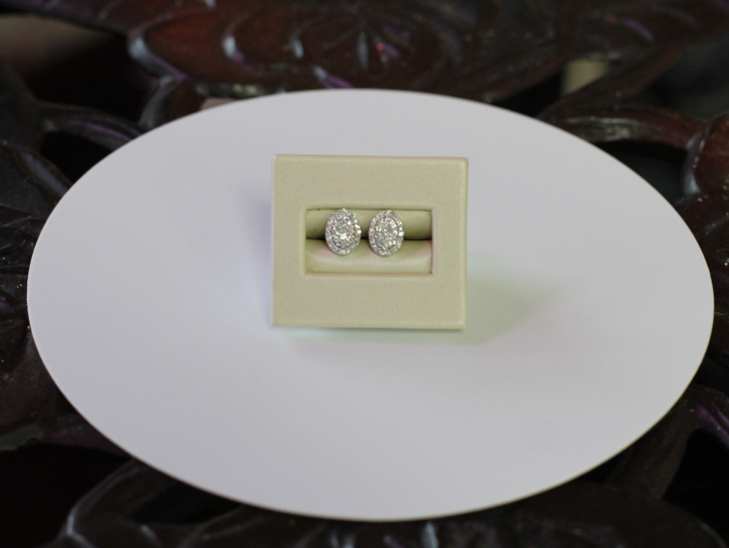 Diamond Cluster Earrings with Halo