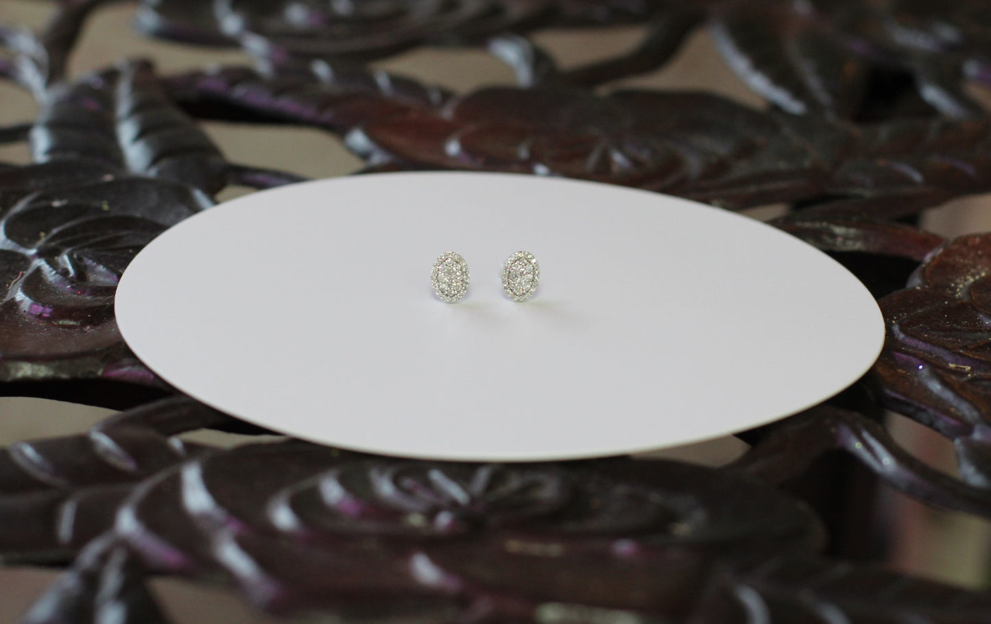 Diamond Cluster Earrings with Halo