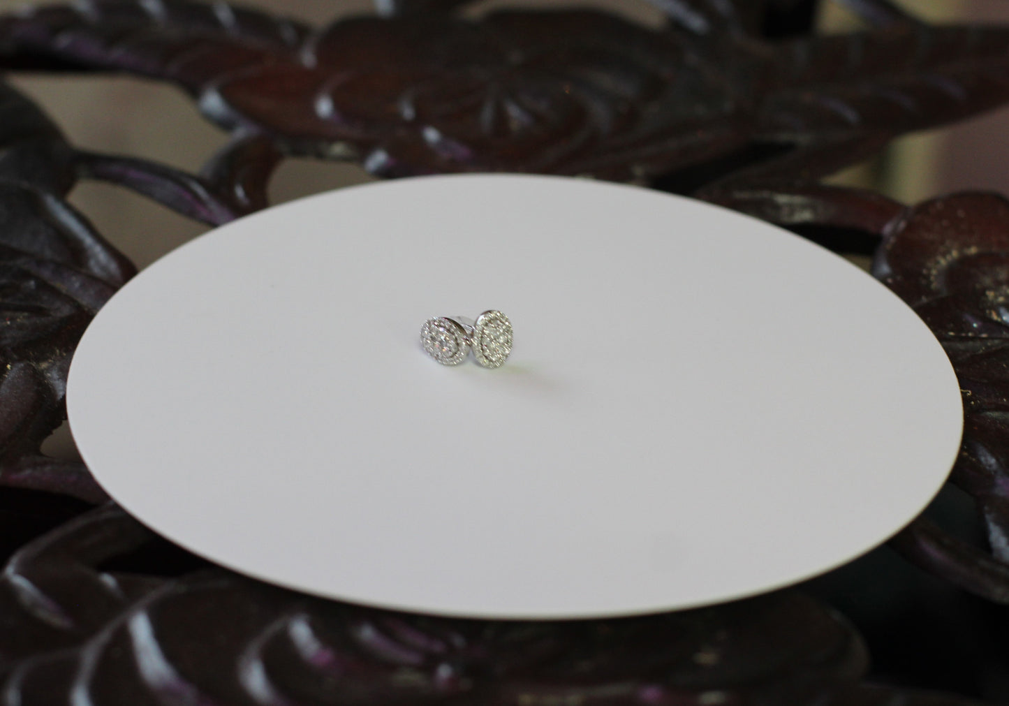 Diamond Cluster Earrings with Halo