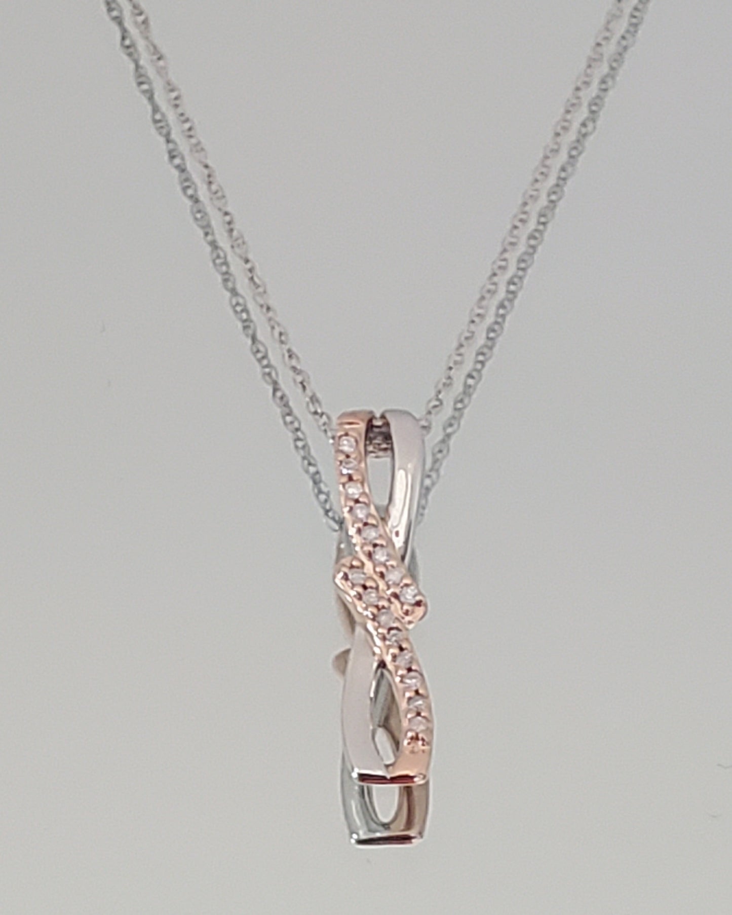 Two-tone 10k Diamond Pendant